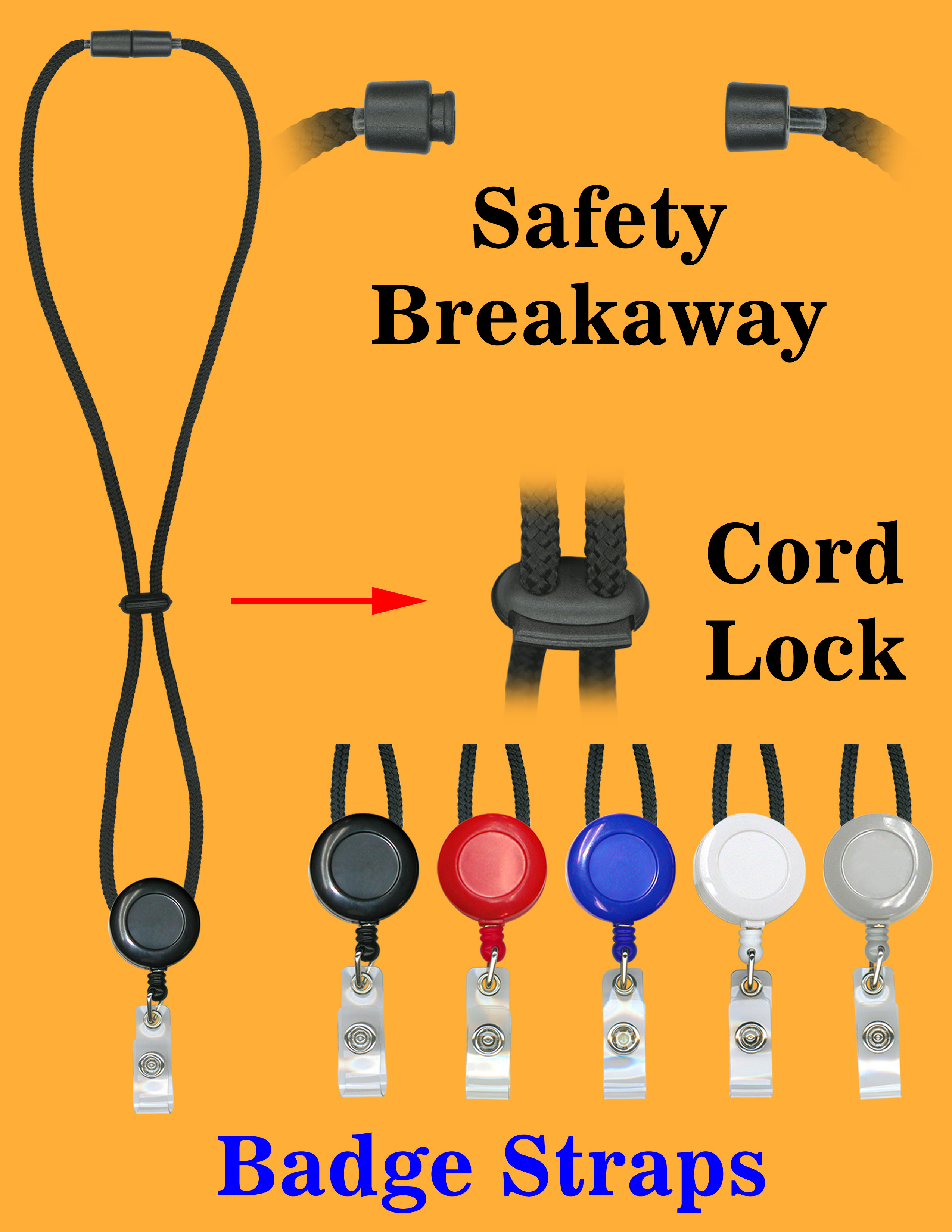 Retractable Safety Cord Lanyards With Badge Straps
